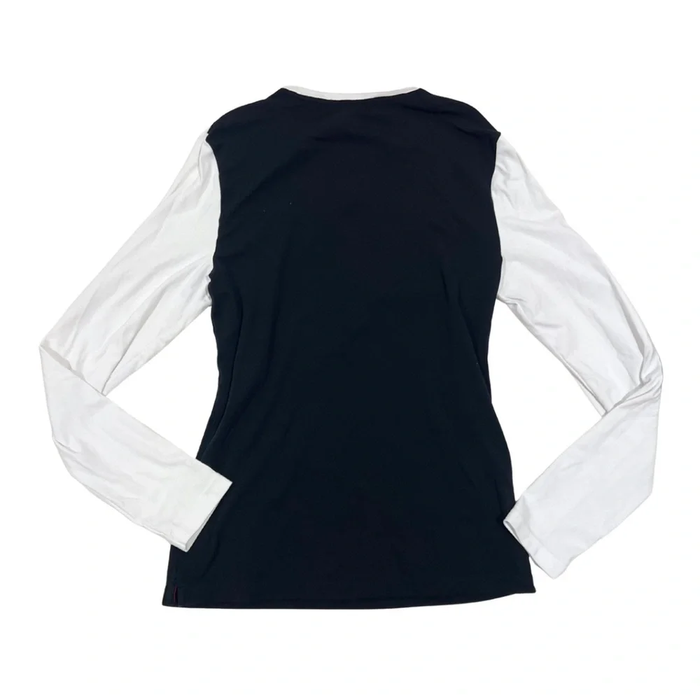 Ralph Lauren Black and White‎ Long Sleeve Women's Top Sz L Minimalist - Picture 4 of 5
